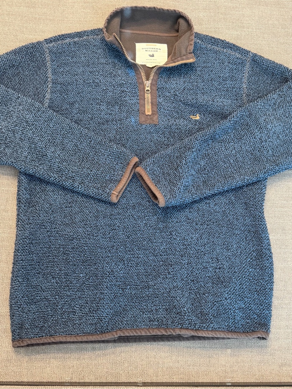 Southern Marsh Blue Quarter Zip Sherpa Fleece Pullover Small